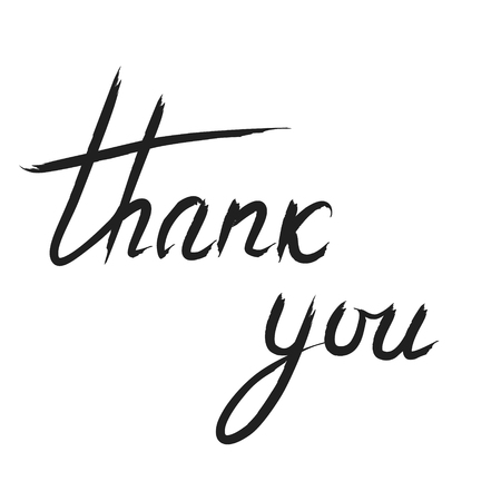 Thank You handwritten inscription. Hand drawn lettering. Thank You calligraphy. Thank you card.のイラスト素材
