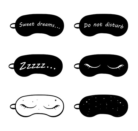 Sleeping eye mask collection isolated on white background.のイラスト素材