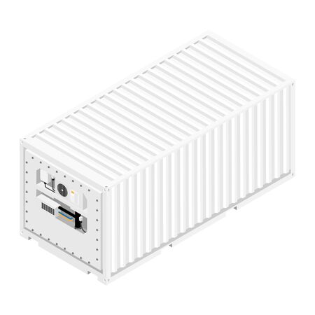 Refrigerated container isometric view isolated on white background.のイラスト素材