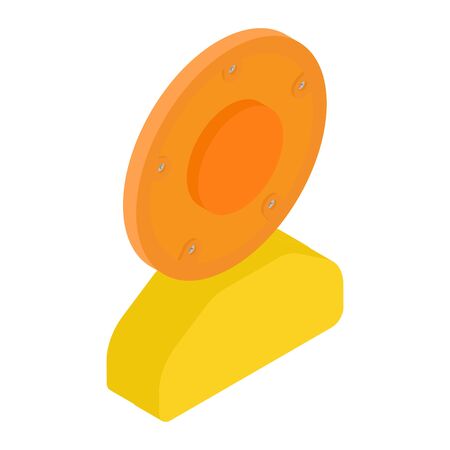 Warning light isolated on white background isometric viewの写真素材