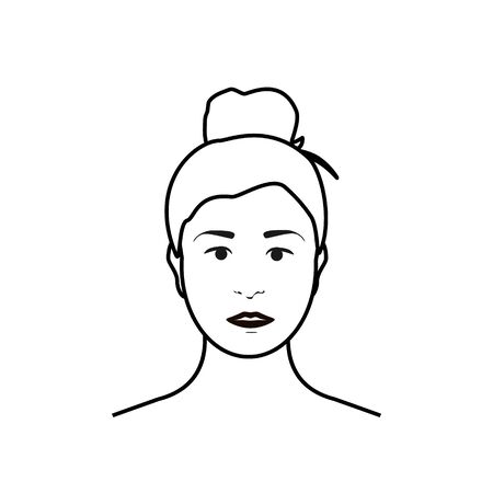 Beautiful teenage girl, woman avatar.のイラスト素材