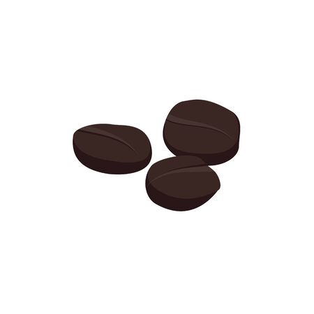Brown and black coffee beans vector isolated, espresso, cappuccinoのイラスト素材