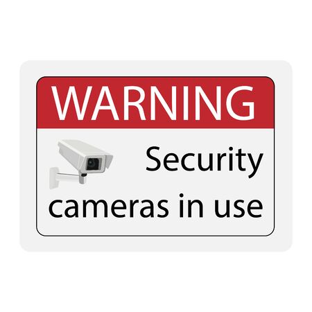 Warning Security cameras in use signの写真素材
