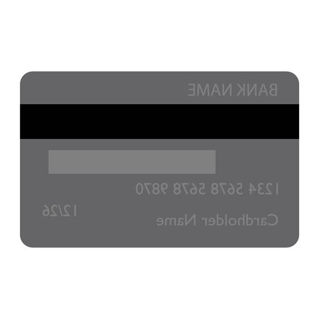 Grey bank credit debit card back view isolated on white background vectorのイラスト素材