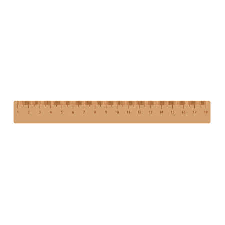 Retro wooden ruler isolated on a white background. Measuring ruler. Vectorのイラスト素材