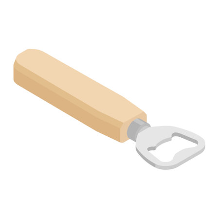 Classic shape bottle opener isolated on white background. Isometric view. Vectorのイラスト素材
