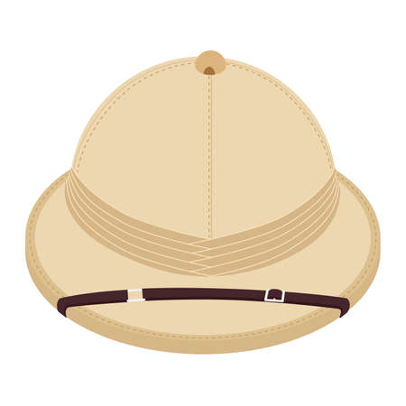 Safari hat isolated on white background. Pith helmet isometric view. Vectorのイラスト素材