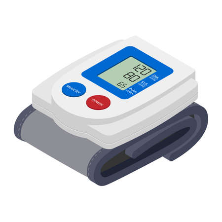 Medical electronic tonometer on white background. Isometric view. Vectorのイラスト素材