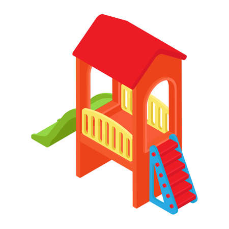 Kids playground slide isolated on white background. Isometric view. Vectorのイラスト素材