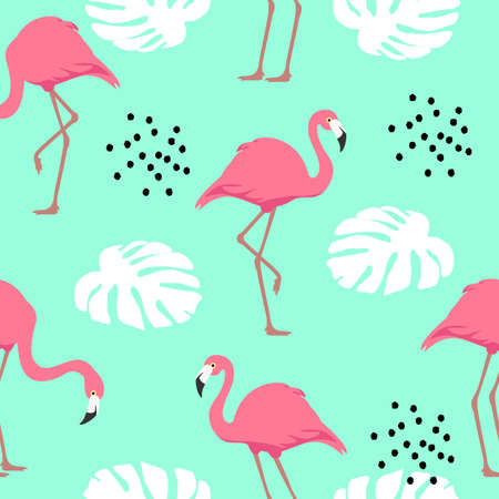 Tropical seamless flamingo pattern. Vectorのイラスト素材