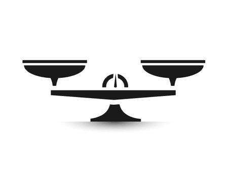 Scales icon. Vector black scale single symbol.のイラスト素材