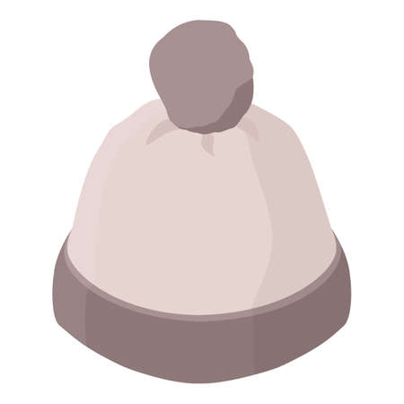 Winter hat with pompom vector isolated, snowboarding hatのイラスト素材