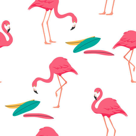 Tropical  flamingo pattern, background. rasterの写真素材