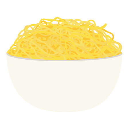 Bowl of instant noodles isolated on white background. Vectorのイラスト素材