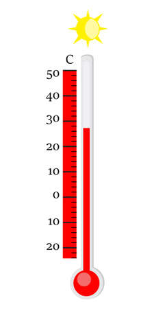 Thermometer icon. Celsius. Measuring hot temperature. raster
