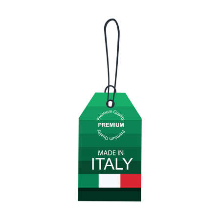 Made in Italy label with flag isolated on white background. Vectorのイラスト素材