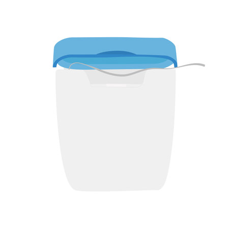 Dental floss icon isolated on white background. Medical and dentistry healthcare. Thread of floss to clean between the teeth after eating. Vectorのイラスト素材
