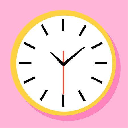 Clock icon in flat style, timer on color background. Vector design elementのイラスト素材
