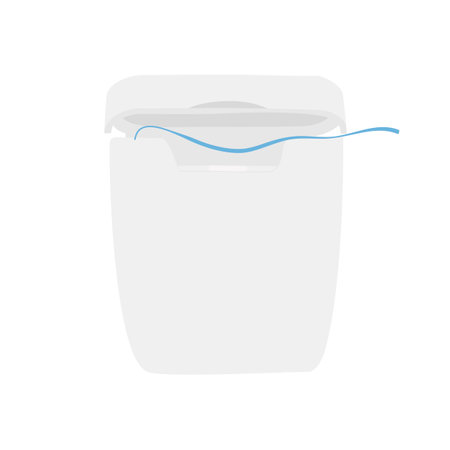 Dental floss icon isolated on white background. Medical and dentistry healthcare. Thread of floss to clean between the teeth after eating. Vectorのイラスト素材