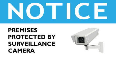 Notice cctv in operation blue signのイラスト素材