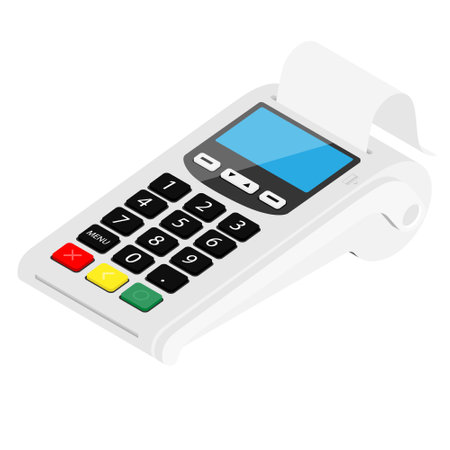 POS Terminal payment machine isolated on white backgroundのイラスト素材