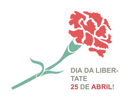 25 April Portugal Freedom Day Carnation Revolution red carnation vector illustrationのイラスト素材