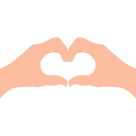 Heart from hands isolated on a white background. vector illustratonのイラスト素材