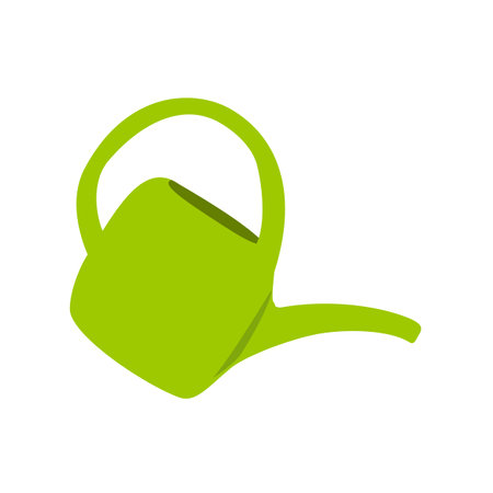 Watering can isolated on white background. Watering with a watering can. Vector illustration flat design.のイラスト素材