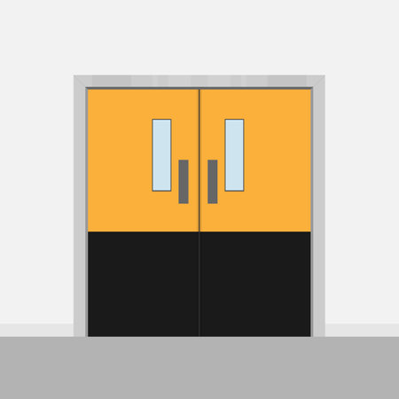 Labaratory double door entrance interior vector illustrationのイラスト素材
