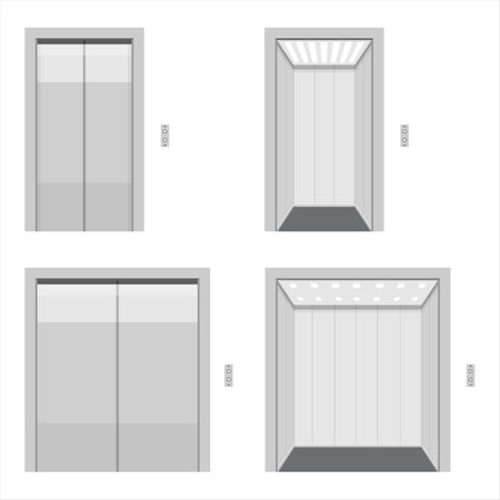 Modern passenger or cargo elevators.のイラスト素材