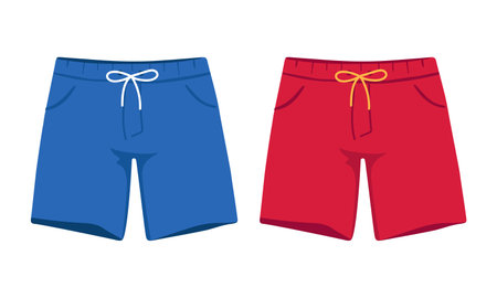 Men's swimming trunks, shorts isolated on white background. Vector illustrationのイラスト素材