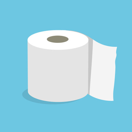 Toilet paper isolated on blue background. Roll paper. Vector illustrationのイラスト素材