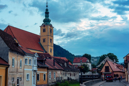 Samobor Croatia - 15 June 2020: Center of old beautiful townのeditorial素材