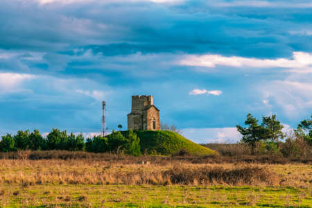 Beautiful view of old medieval church of St. Nicholas, Sveti Nikola, Nin town, Croatia.の写真素材