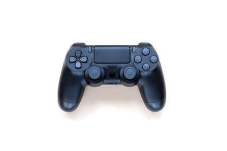 Game controller for a video game console or pc wireless black isolated on white background.の写真素材