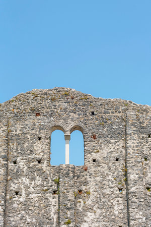 Old Roman antique site Fulfinium Mirine near Omisalj, Krk island, Croatiaの写真素材