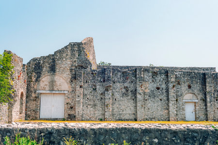 Old Roman antique site Fulfinium Mirine near Omisalj, Krk island, Croatiaの写真素材
