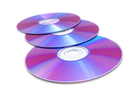 Three CD isolated on white background