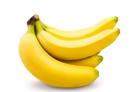 bunch of bananas isolated on white backgroundの写真素材