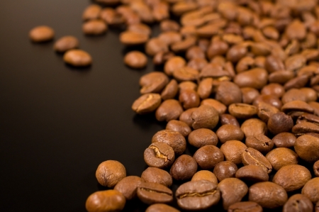 background with coffee beans close-upの写真素材