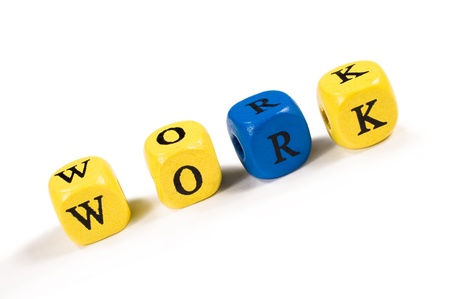 children's alphabet blocks made  the word work
の写真素材
