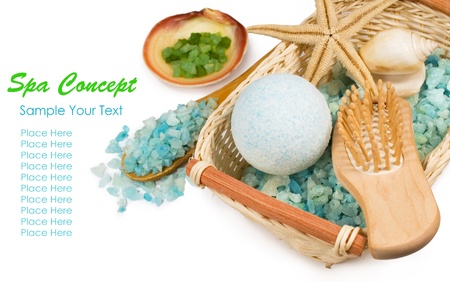 spa concept on a white background with copyspaceの写真素材