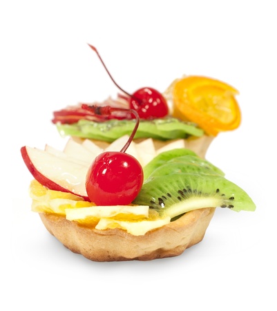 cake with fruit and berries close-up on white
の写真素材