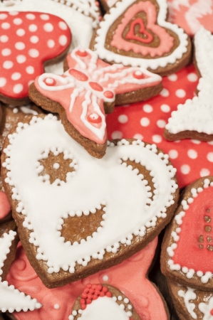 background with gingerbread cookies of different shapes
の写真素材
