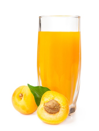 glass of apricot juiceの写真素材