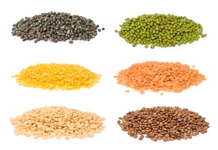 set of Indian beans isolated on whiteの写真素材