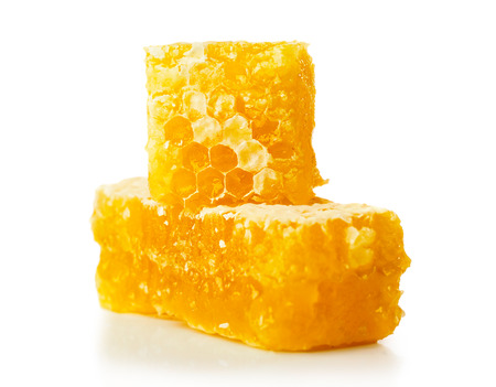 honey comb isolated on white backgroundの写真素材