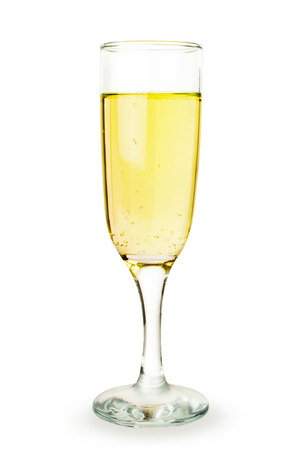glass of champagne isolated on whiteの写真素材