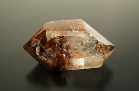 a quartz crystal on a black backgroundの写真素材