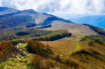 Autumn mountain range. Ukrainian Carpathiansの写真素材